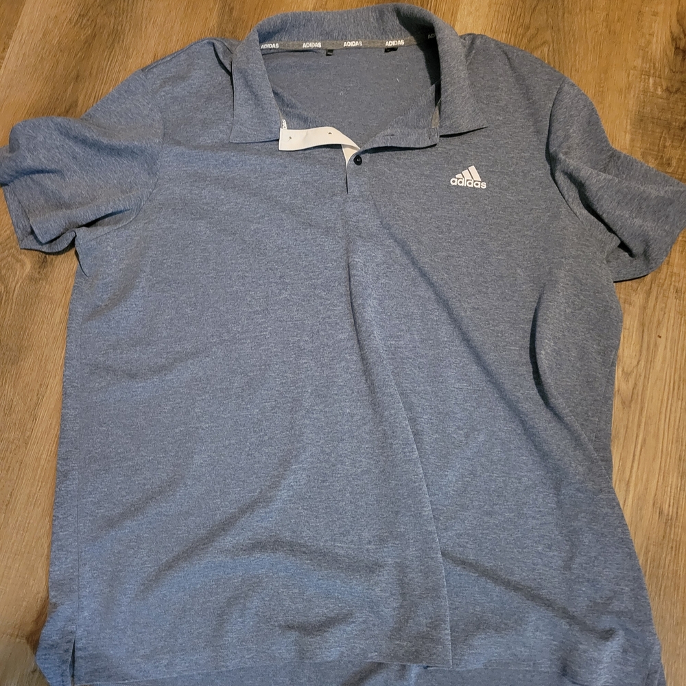Adidas Men's Heathered Blue Polo